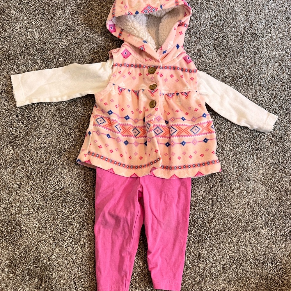 Baby 3-Piece Fair Isle Little Vest Set